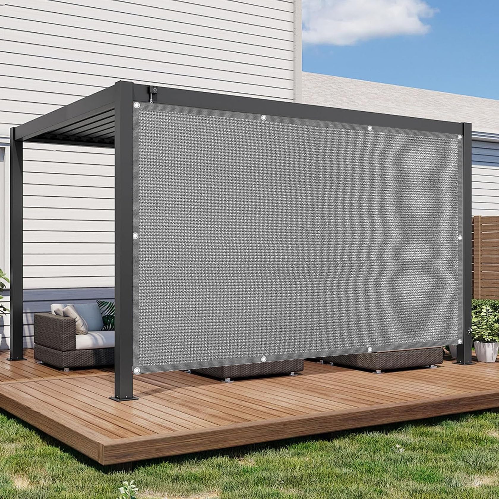 sonnensegel 100 x 250 mit Ösen cm Sonnenschutz 95% UV Schutz, Reißfest Wetterfest Sonnensegel Sonnenschutz mit Ösen für Garten Balkon, Hellgrau Colour:Racing White Minimal Series Pedal Board ssp_bby_super15