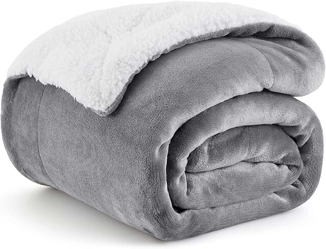Bedsure GentleSoft Sherpa Fleece Throw Blanket for Couch - Thick and War...
