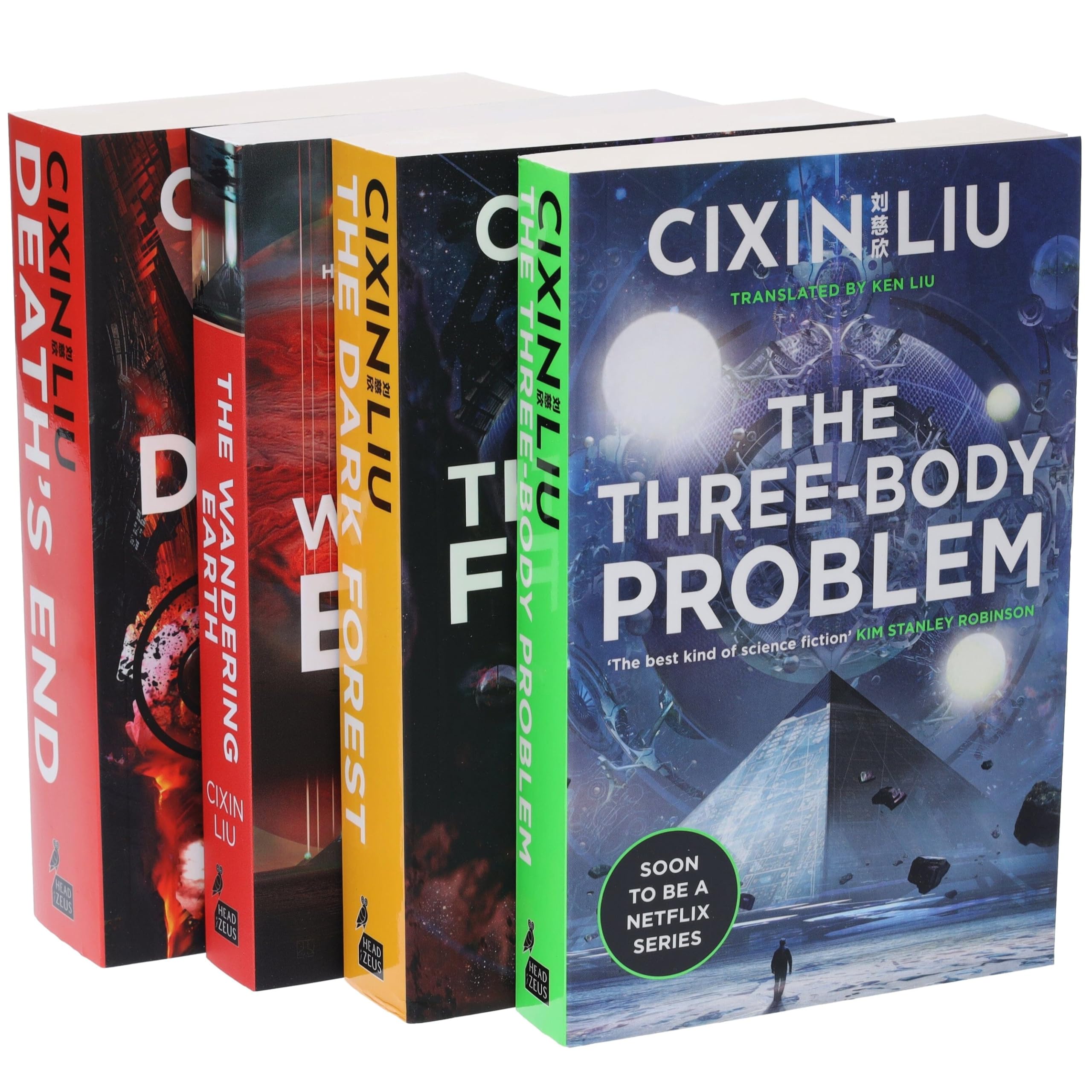 cixin liu three body problem 4 books collection set (the three-body problem, the dark forest, death's end, the wandering earth) Paperback