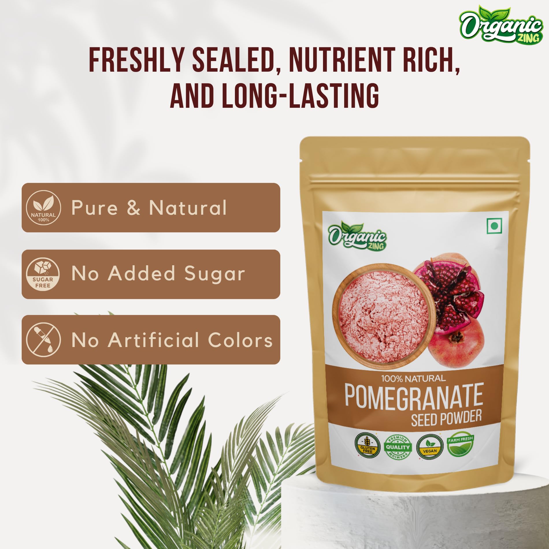 Organic Zing Natural Pomegranate Seed Powder | Plant-Based Superfood | Vegan, Gluten-Free, Farm Fresh | 454g — Amazon image 4