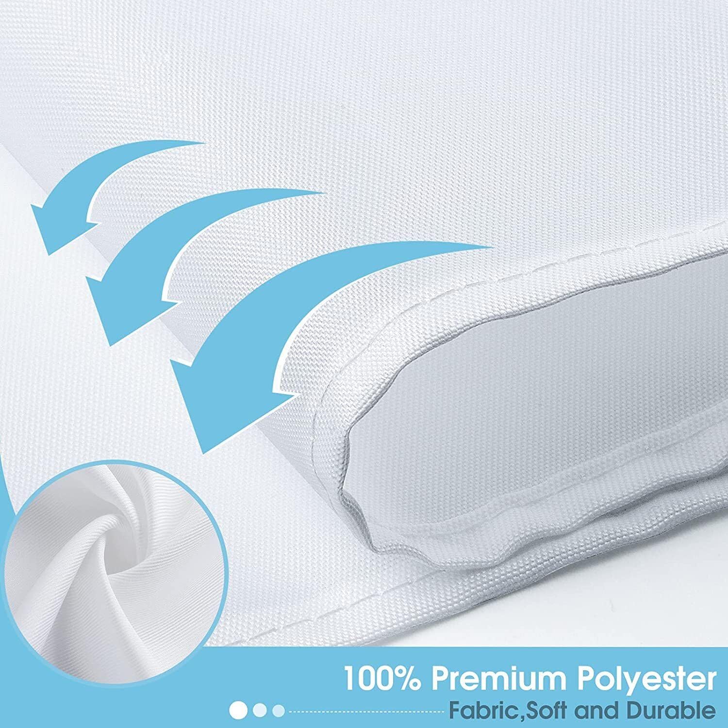 Hayrets Weißer Duschvorhang extra Breit 200x330 cm Überlänge für Badewanne und Dusche im Badezimmer, Badvorhang Anti-Schimmel und Wasserdicht aus Stoff 100% Polyester, Waschbar mit Vorhangringen