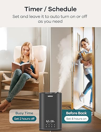 Miniatura 5 de WELOV BoostMist Humidificador de niebla fría para habitación grande, humidificador inteligente para dormitorio, humidificador doméstico de 6 litros