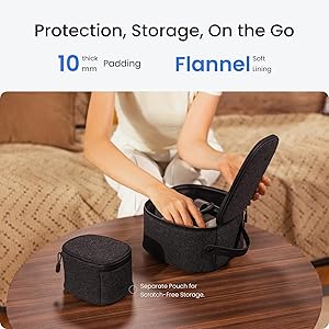 KIWI design P4 Carrying Case Compatible with Meta Quest 3S/3/2/Vision Pro Original Strap and Touch Controllers Accessories, Not for Any Elite/Halo or Battery Strap, Ideal for Travel and Home Storage