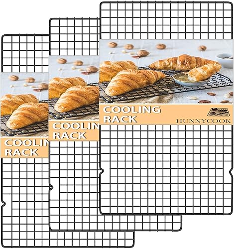 Estante de enfriamiento de 10.9 x 9.9 pulgadas, estante para hornear de acero inoxidable 3P, estantes de enfriamiento aptos para horno para cocinar