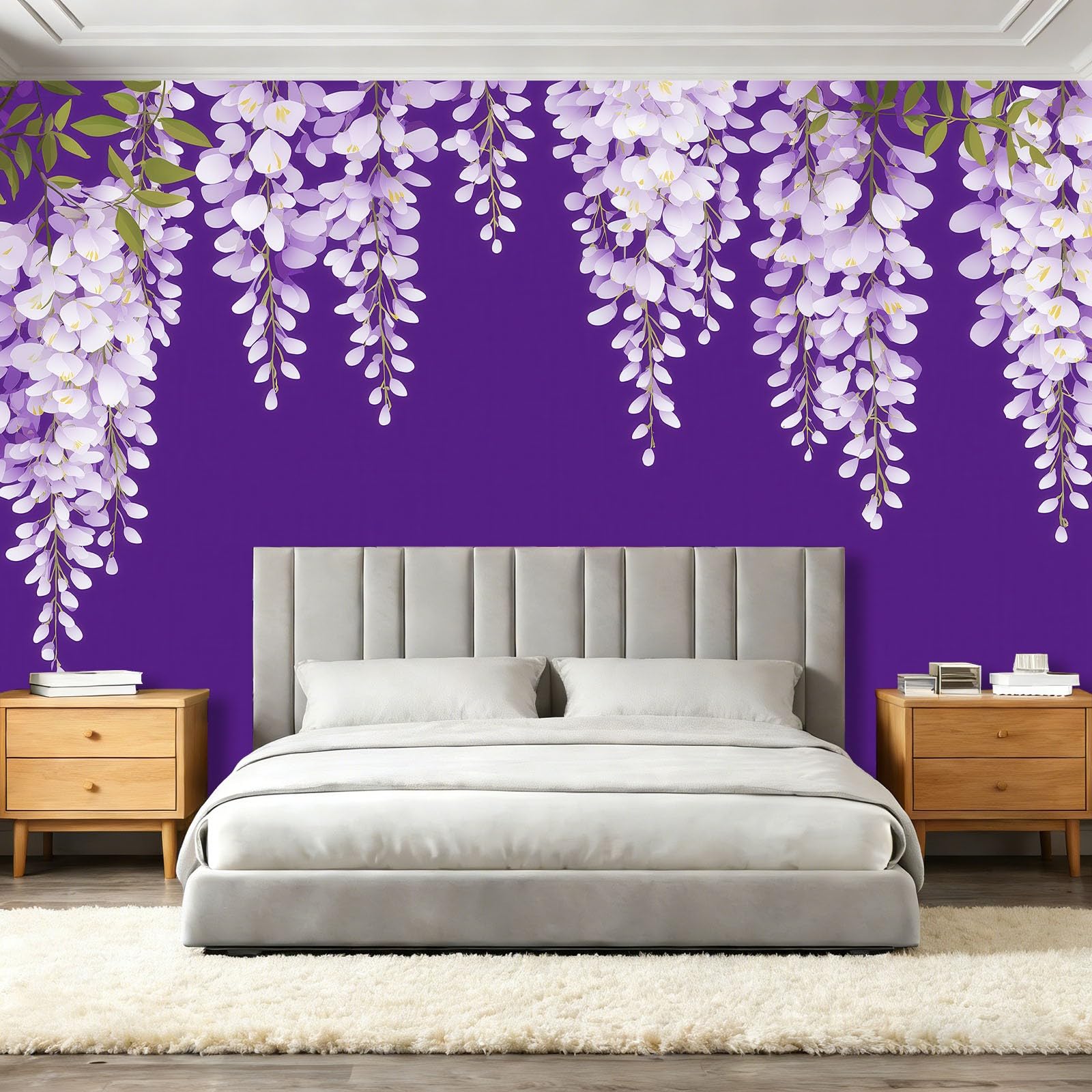Fototapeta 250 x 175 cm ściany dekoracja salonu minimalistyczny design lawenda kwiaty rośliny do sypialni salonu tapeta z włókniny, fioletowy