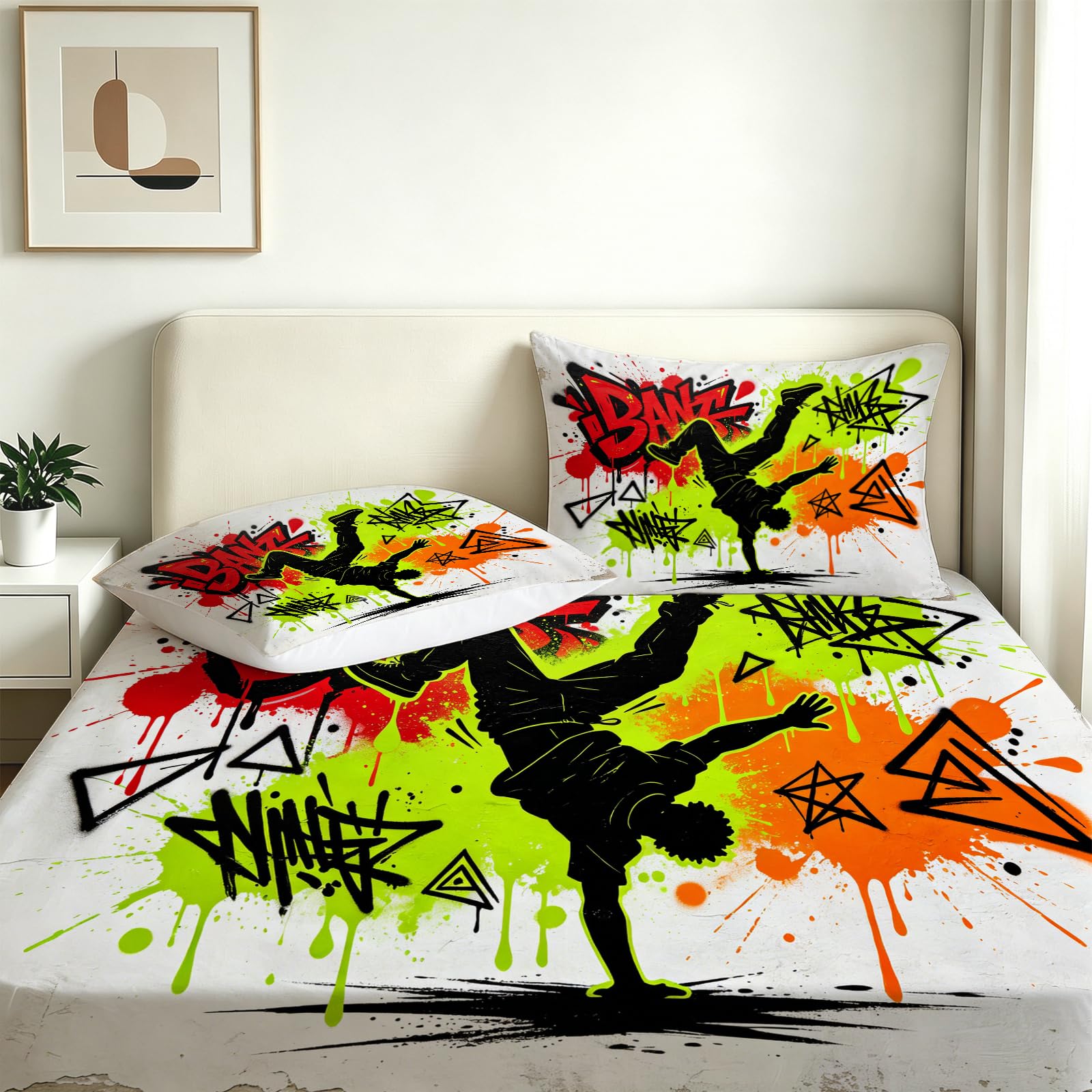 Sábana Bajera Ajustable 150 x 200 Baile Callejero Tema de Baile