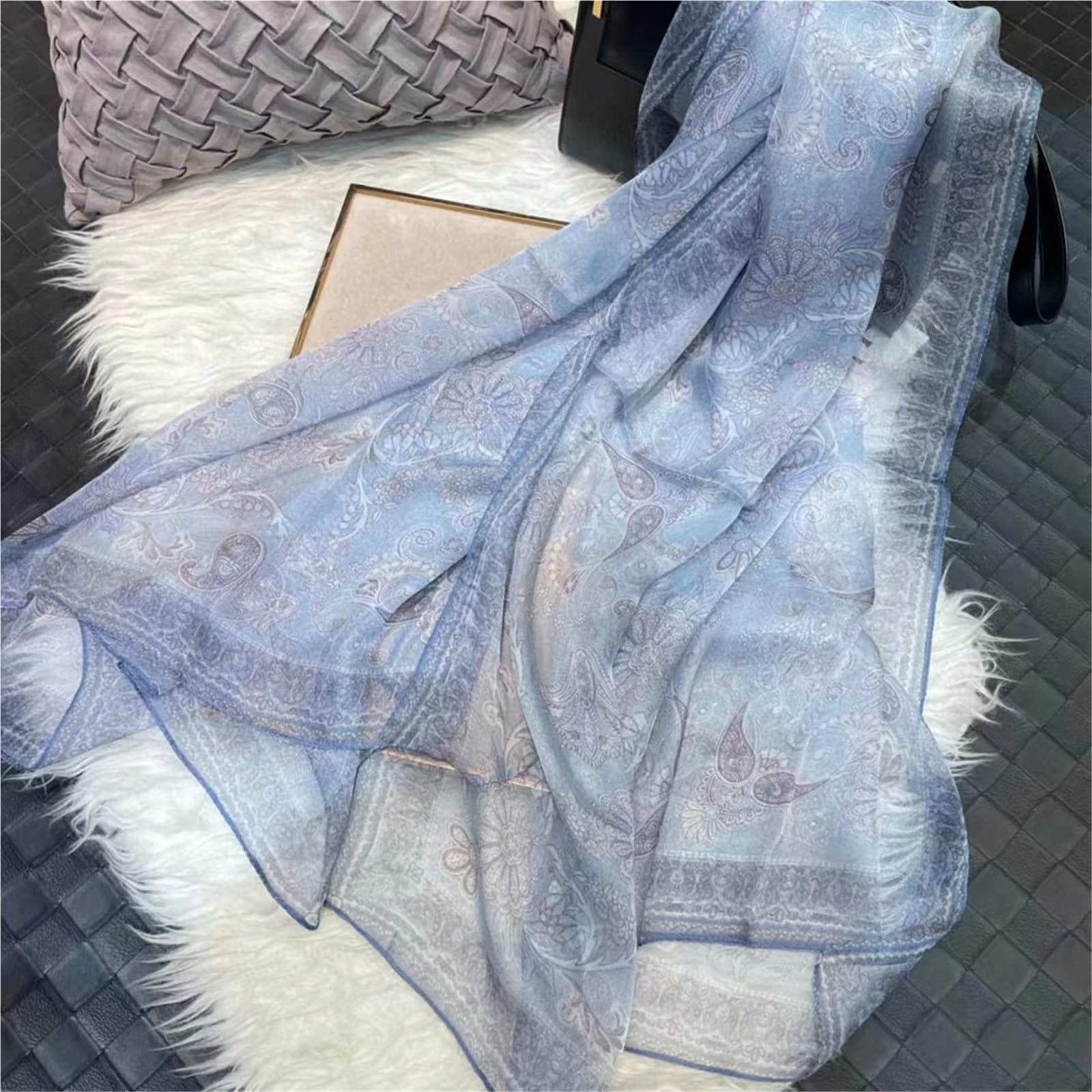 Primaverile Grande Leggera Sciarpa di seta Mantella Moda Donna Sciarpe lunghe Foulard chiffon design plaisley