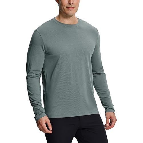 Pioneer Camp Mens Bamboo Viscose T Shirt Ultra Soft Plain Tshirts for Men Cooling Crew Neck Casual Basic Tee Shirt Undershirt