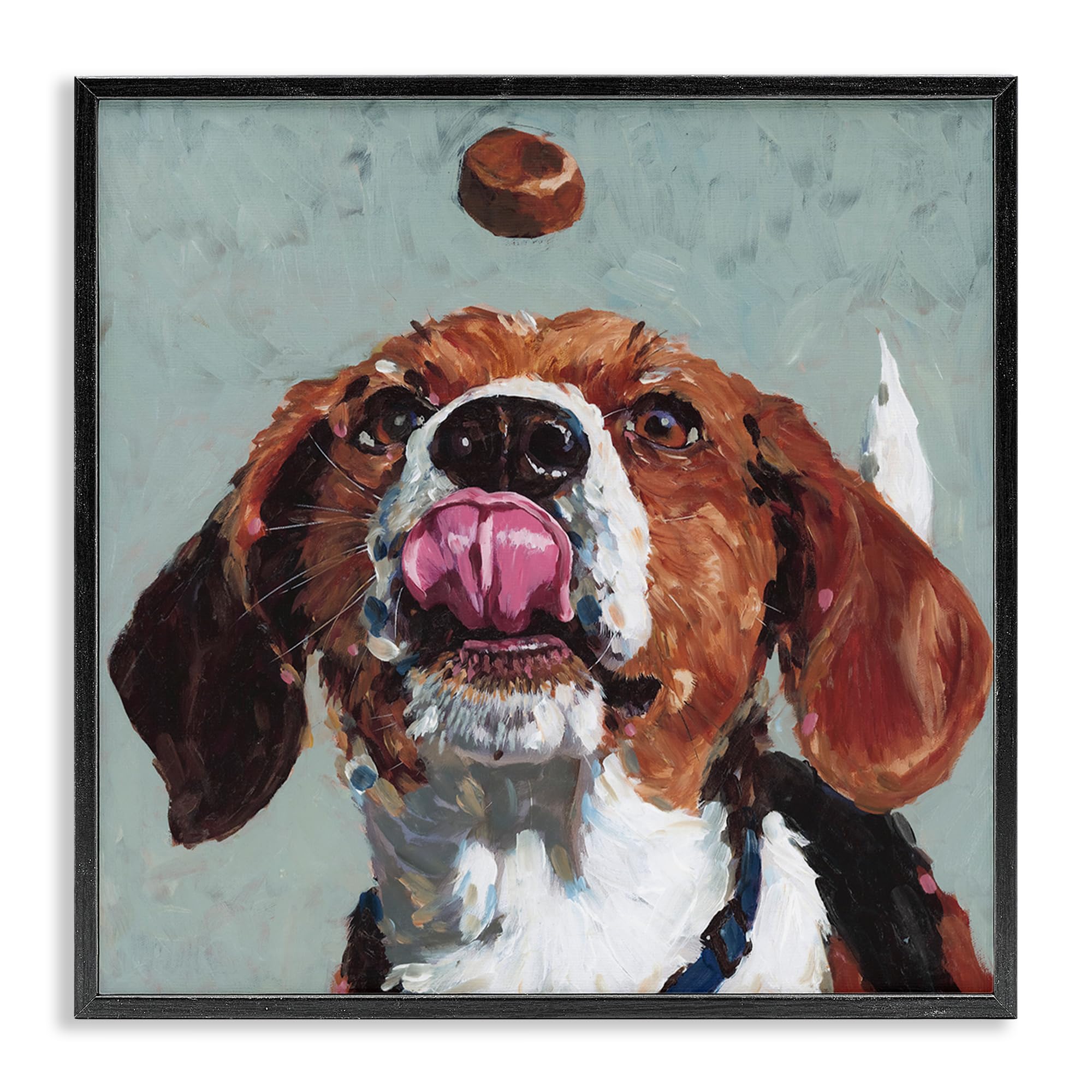 Playful Beagle Portrait, 17 x 17 Inch Framed Giclée Print