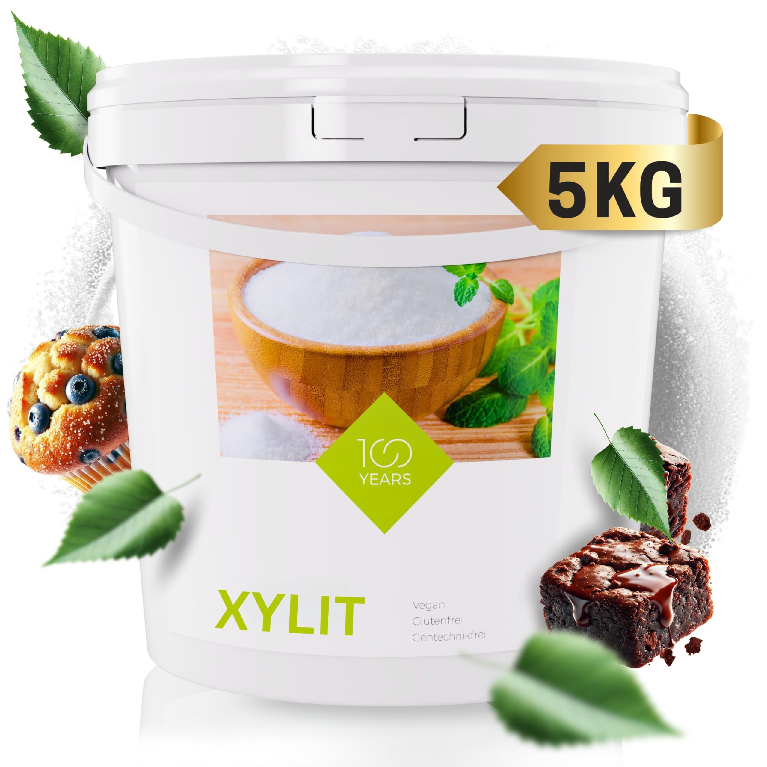 Xylit Zucker 5 kg - 100% Birkenzucker - Zuckerersatz, Zuckeralternative - Kalorienarm, leicht löslich