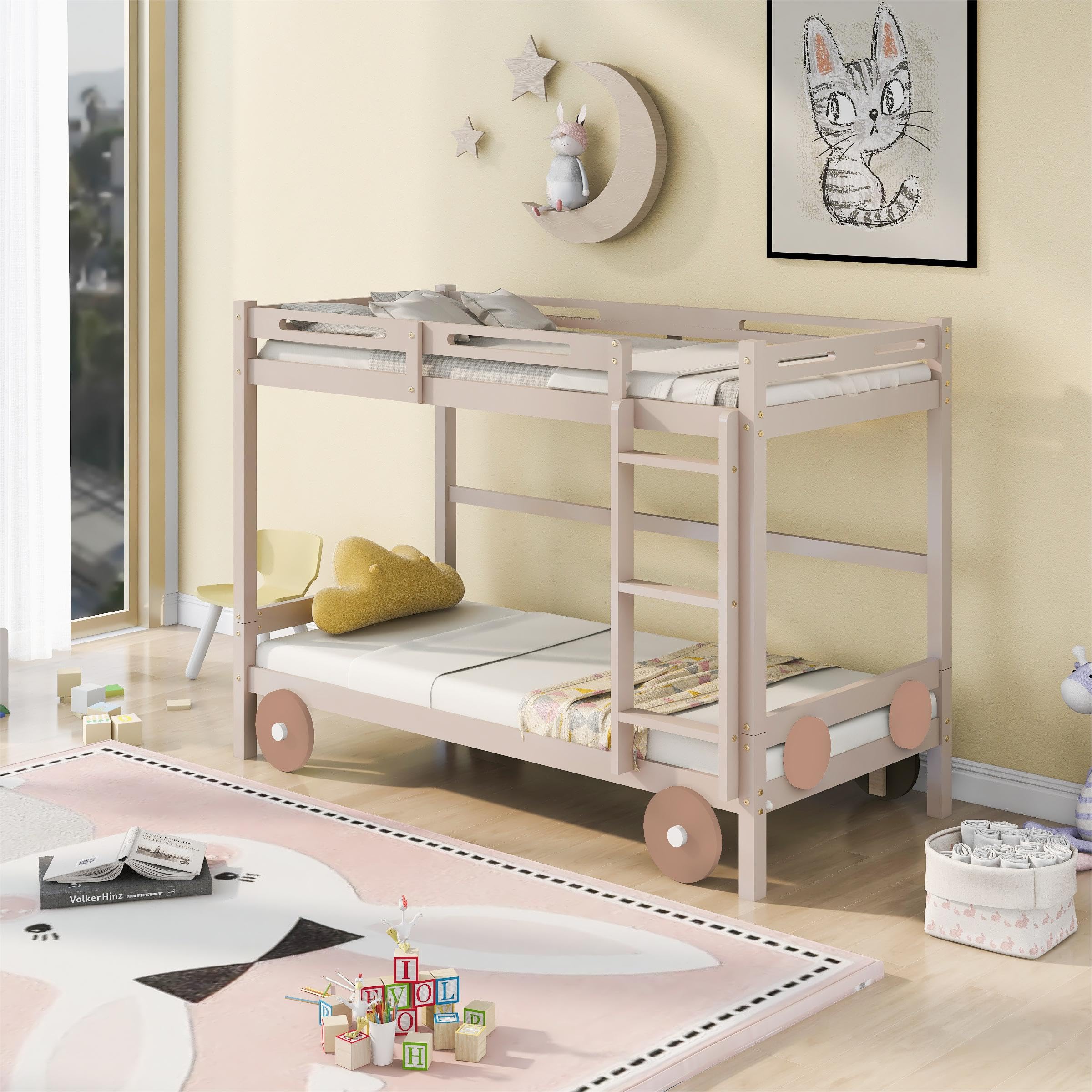Amazon｜KJUUJE二段ベッド 可愛らしい車のデザイン 子供/大人用 ベッド 