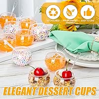 Vista 7 de EBOOT 100 mini tazas de postre de 2 onzas con cucharas, taza de plástico desechable redonda de plástico para parfait pequeño para boda, evento
