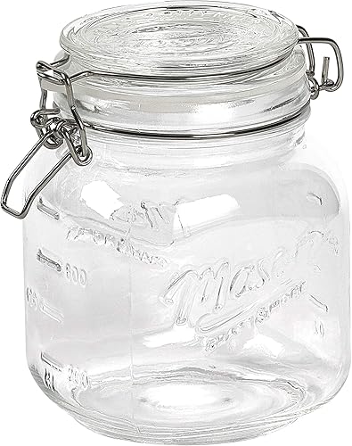 Miniatura 8 de Mason Craft & More - Tarros de cristal transparente con tapa de abrazadera