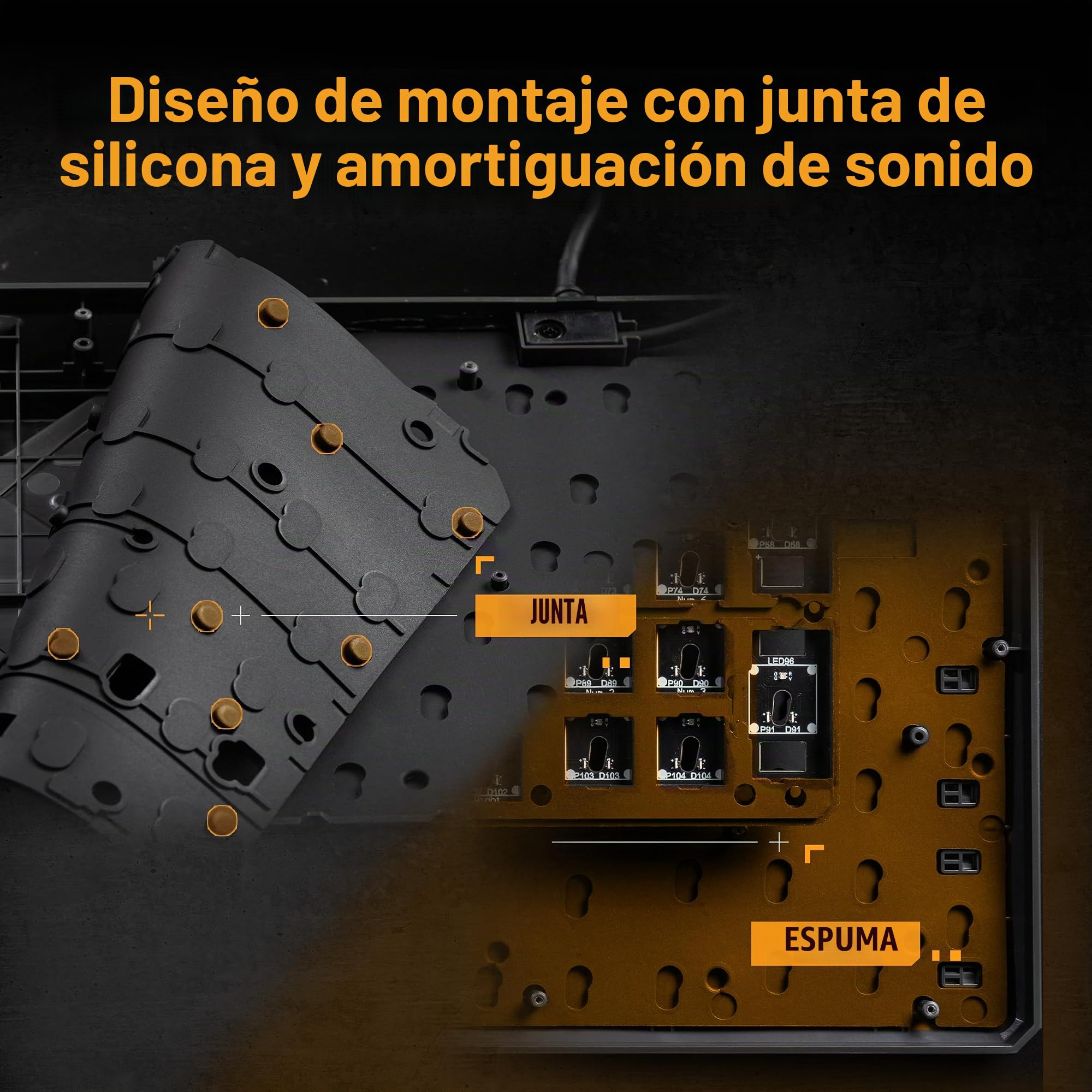 ASUS TUF Gaming K3 Gen II - Teclado Gaming Compacto de 97 Teclas, interruptores optomecánicos RGB, Junta de Silicona, Espuma amortiguadora, Sellado IP57, Placa Superior extraíble y Aura Sync, AZERTY