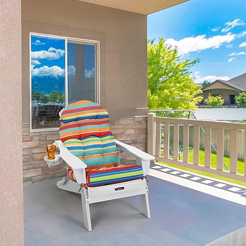 Miniatura 5 de FUNBERRY Juego de 4 cojines para sillas de patio, cojines gruesos y cómodos para mecedores, antideslizantes, protección contra la decoloración,