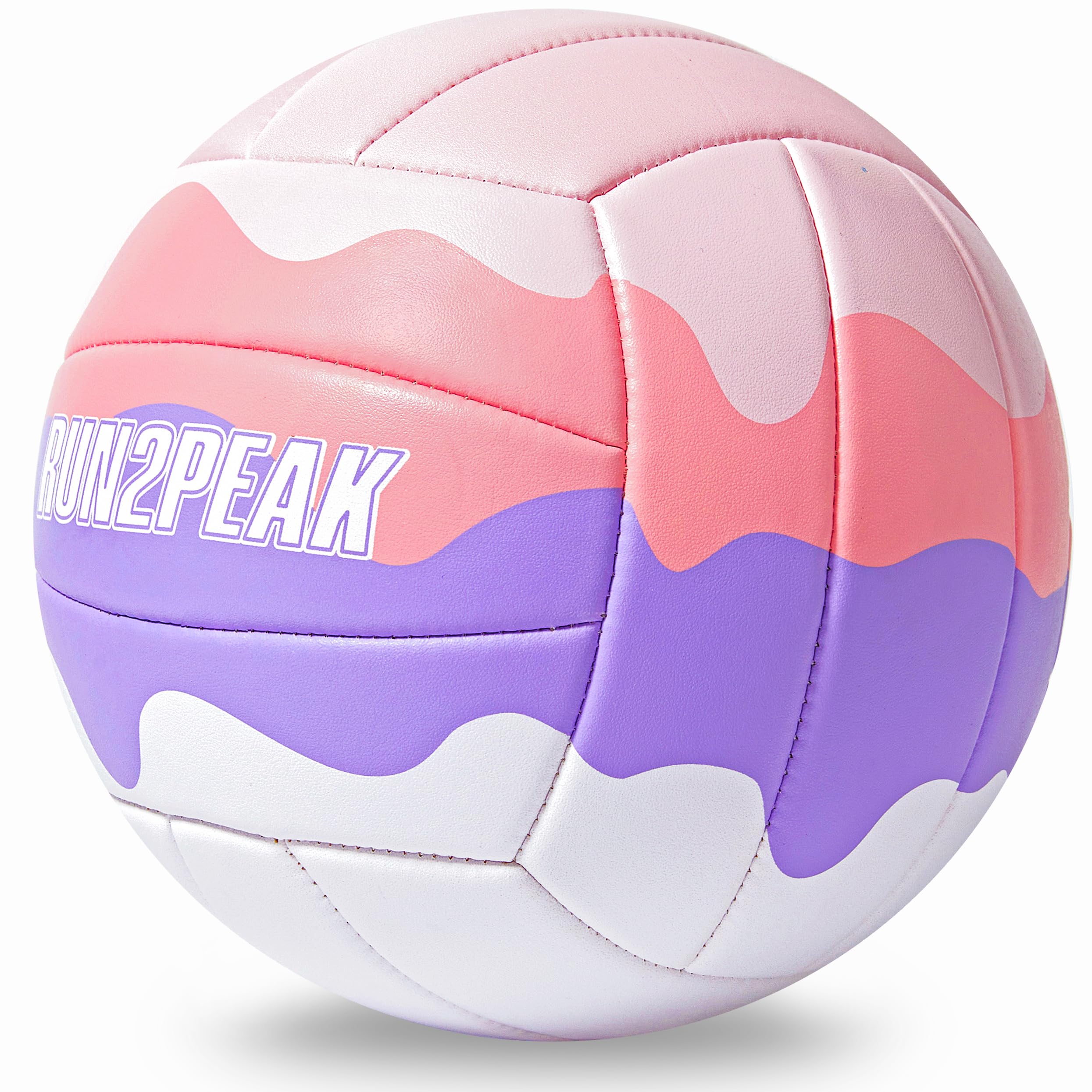 RUN2PEAK Ballon de volley-ball doux au toucher pour adolescentes, filles, enfants, jeunes équipes, débutants, ballons de volleyball durables pour extérieur, intérieur, plage, piscine, jeu d'eau