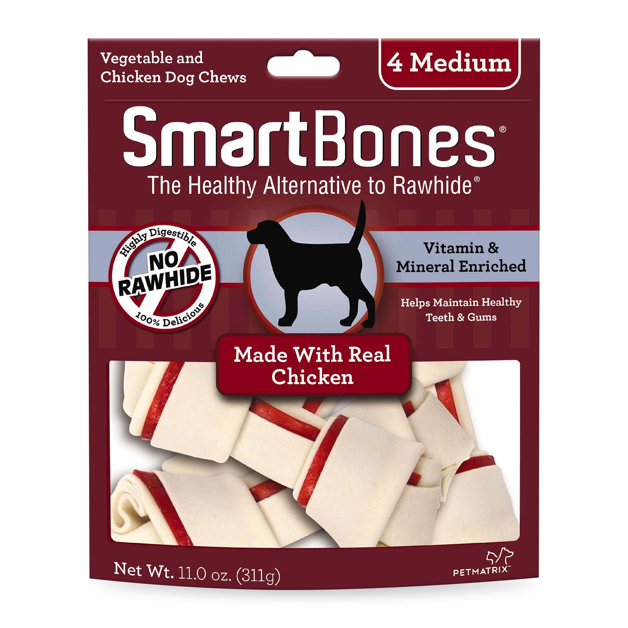 SmartBones Medium Chews, Treat Your Dog to a Rawhide-Free Chew Made with Real Meat and Vegetables