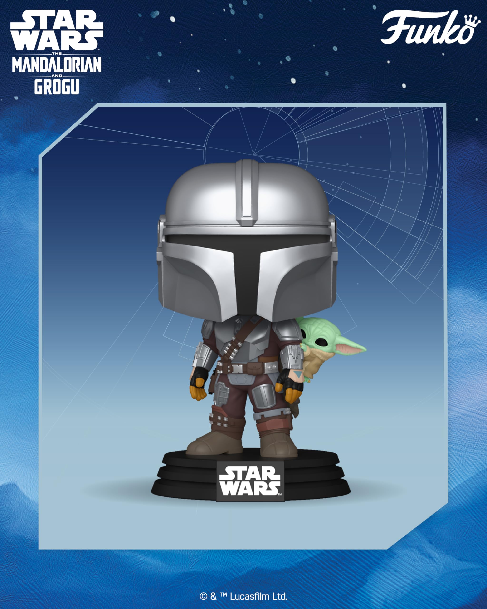 Funko POP! Star Wars: The Mandalorian and Grogu - The Mandalorian with Grogu - Figura in vinile da collezione - Idea regalo - Prodotto ufficiale - Giocattoli per bambini e adulti