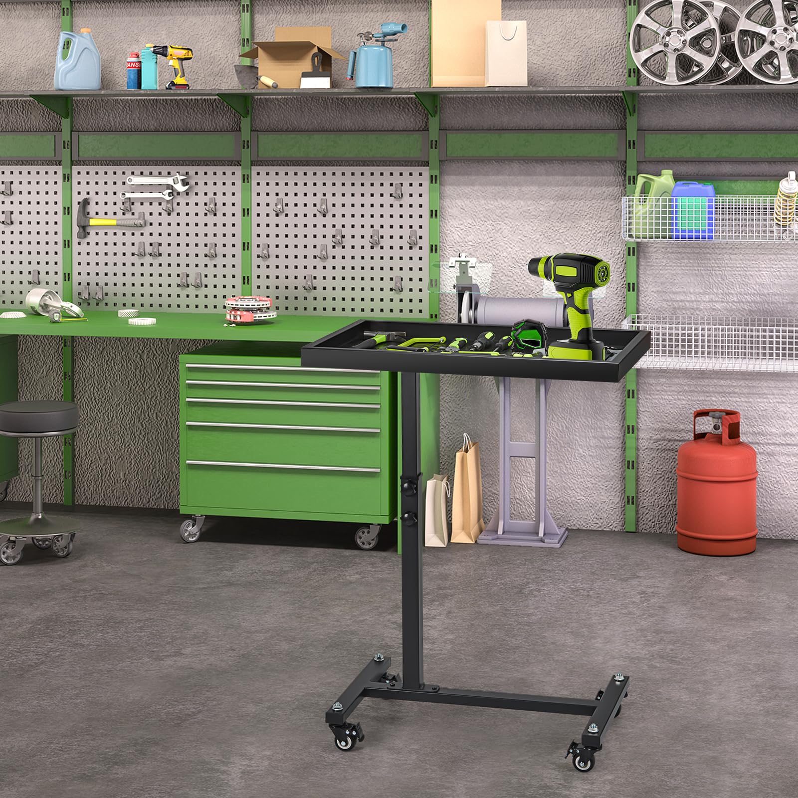 OLBRUS Adjustable Rolling Tool Table - Black -7 OLBRUS Adjustable Rolling Tool Table - Black -7