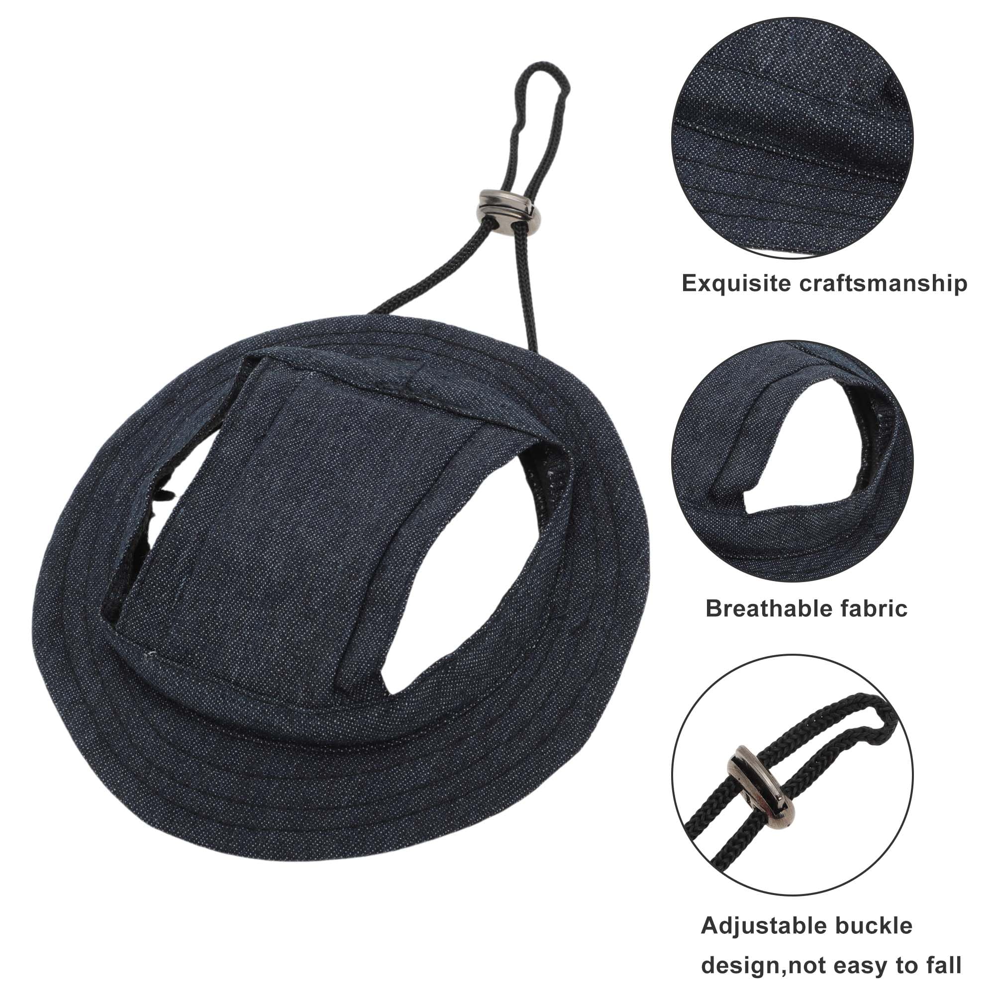 Cappellinono Da Sole Per Cani Regolabile Con Fori Per Orecchie Baseball Estivo Per Animali Domestici Visiere Protezione Solare All'aperto Blu scuro M