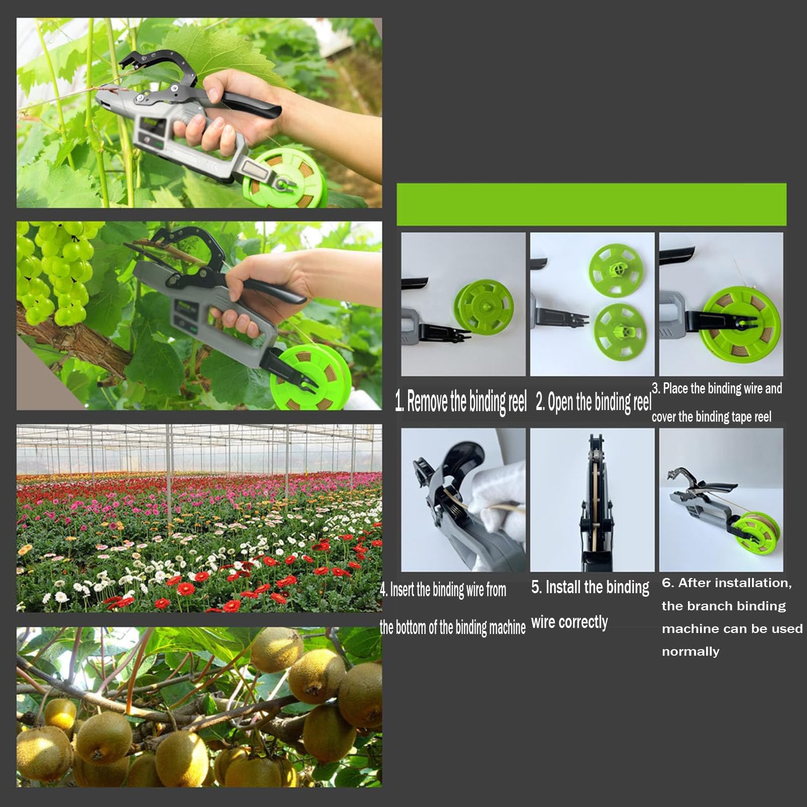 Legatrice portatile per piante, 6000 fasci per carica, indicatore della batteria, facile da usare, strumento di giardinaggio per agricoltori e giardinieri