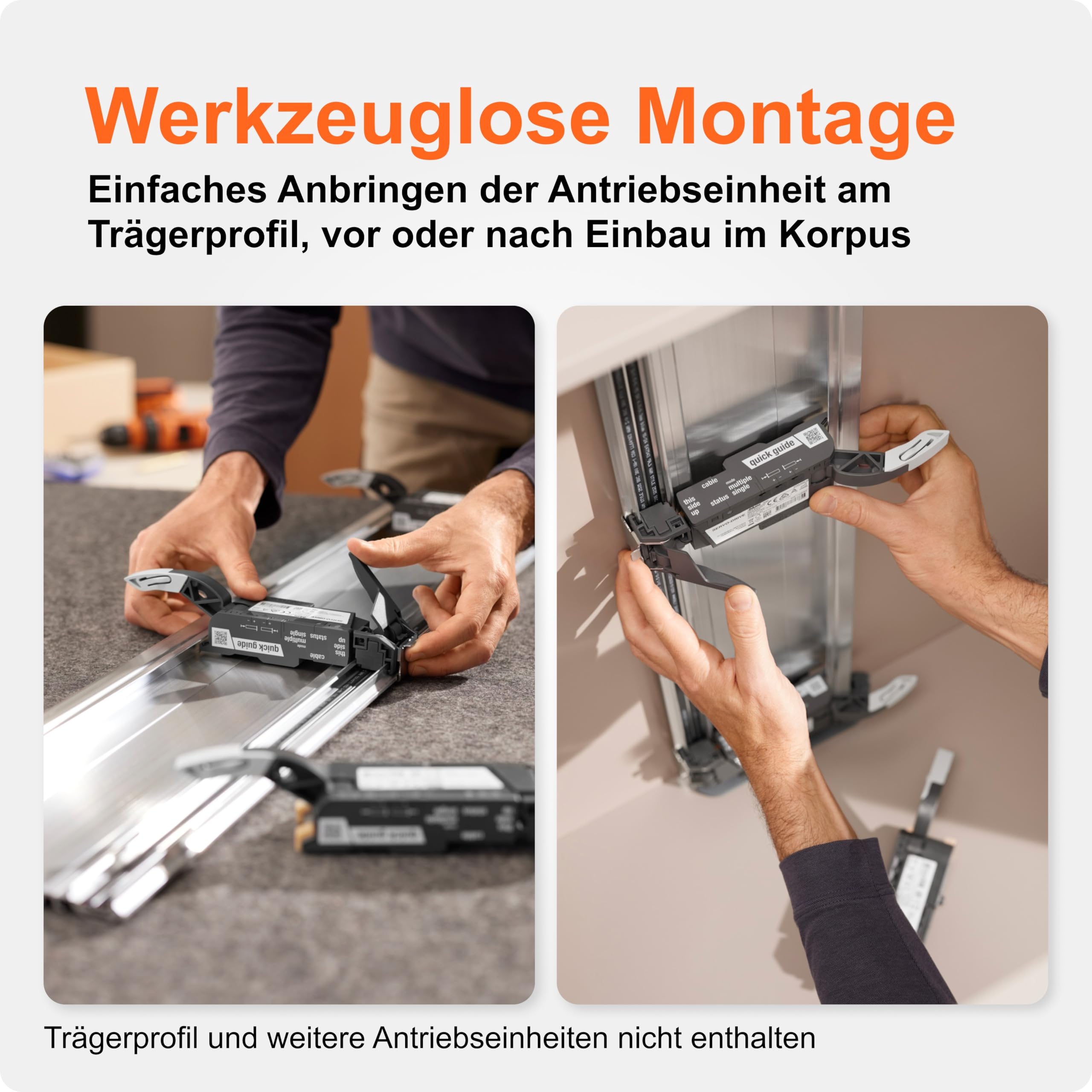Blum SERVO Drive Antriebseinheit I elektrische Motoreinheit für automatische Schubladenöffnung I Geeignet Boxsysteme, Tandem/MOVENTO Auszüge | Push to Open Ersatzeinheit, werkzeuglose Montage