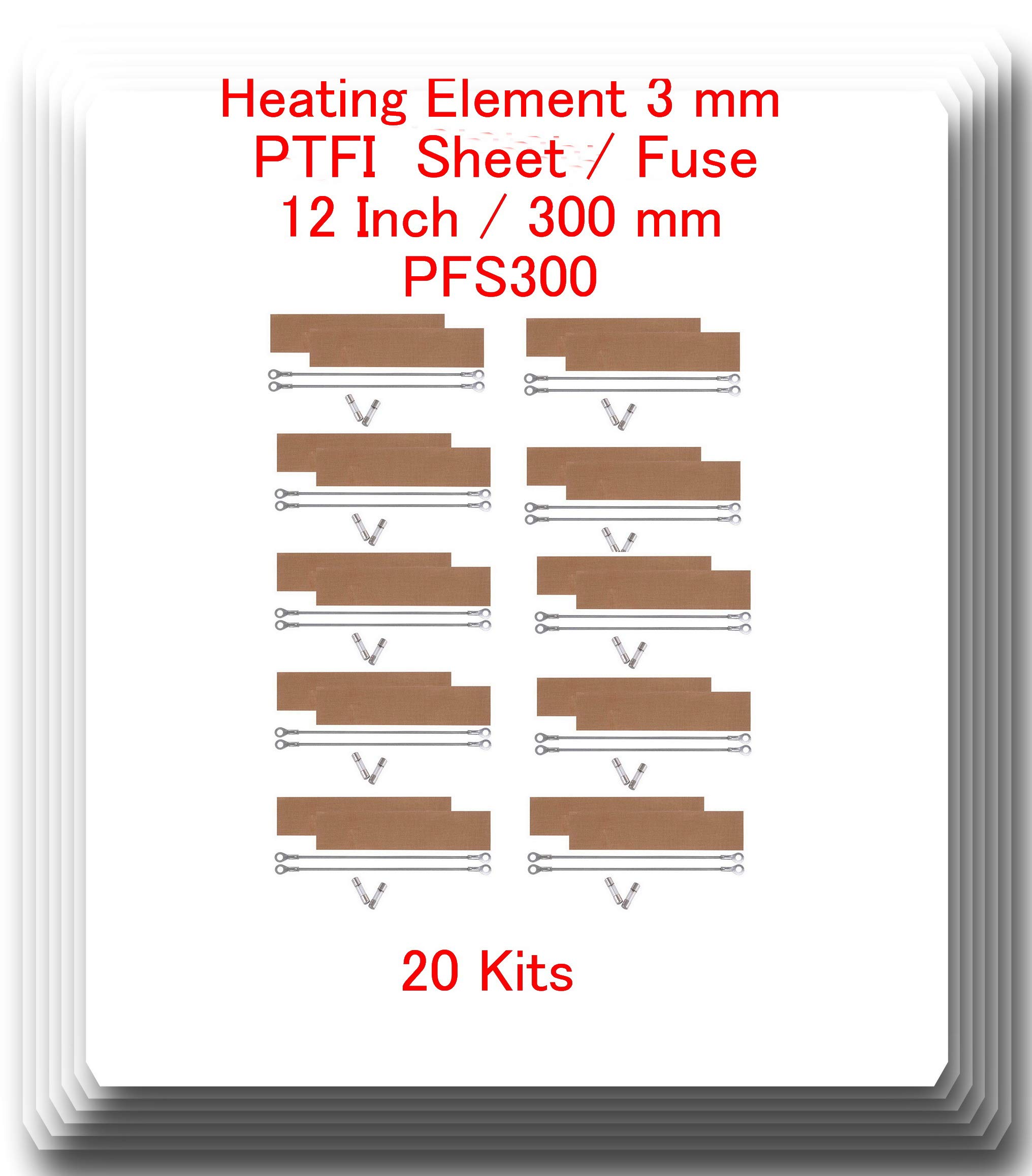 (20 Kits) Replacement Elements for Impulse Sealer PFS-300 12