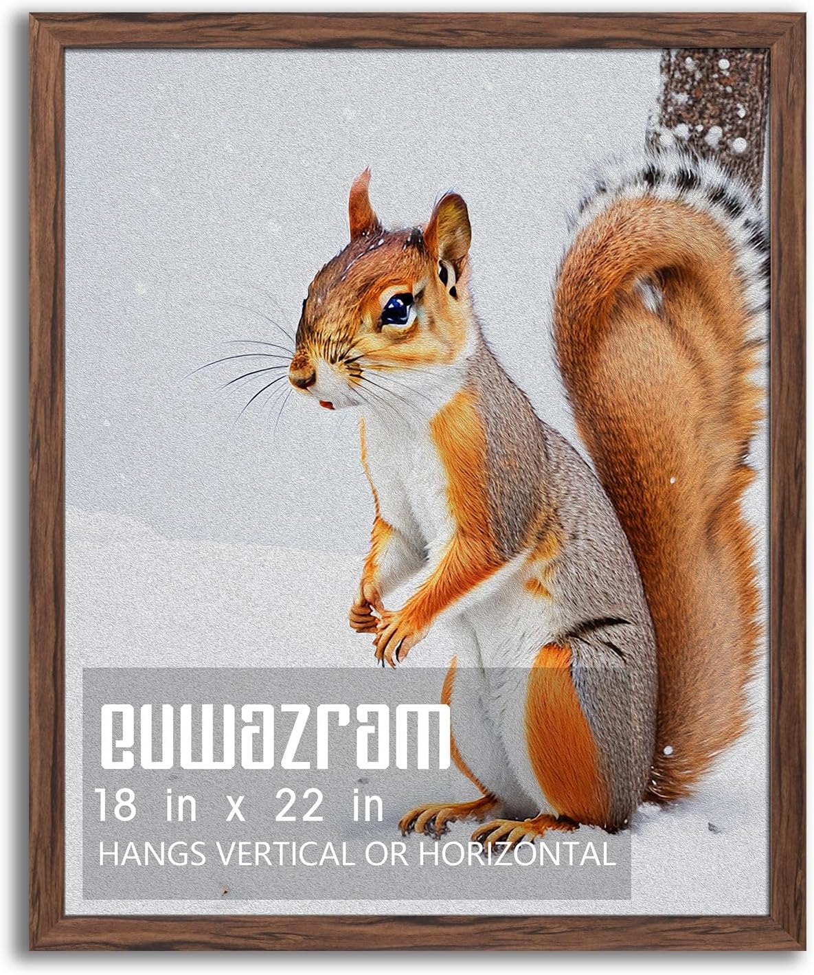 Rustic Walnut 18x22 Frame - Single Frame, 18 x 22 Poster Frame for Artwork, Puzzles, Photos and Movie Posters Picture Frames 18" x 22"