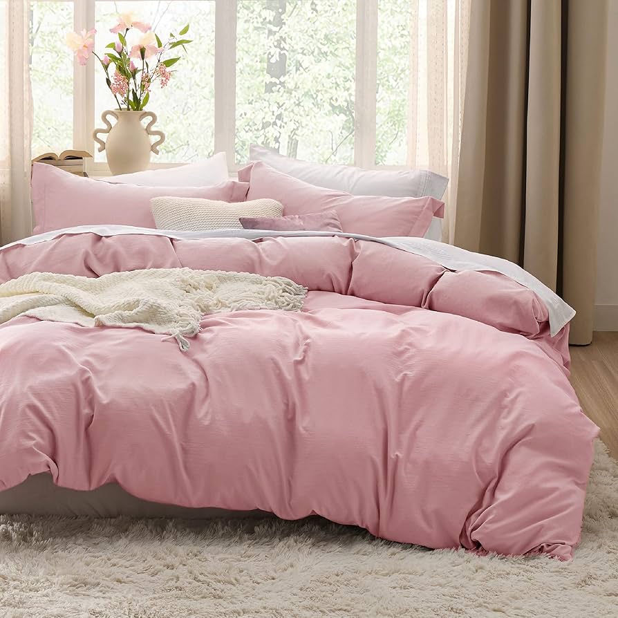 Amazon.com: Bedsure Pink Duvet Cover King Size - 3 Pieces
