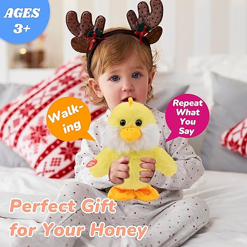 Miniatura 7 de Hopearl Juguete animado interactivo que habla y repite lo que dices, juguete animado interactivo eléctrico de peluche para niños pequeños, amarillo,