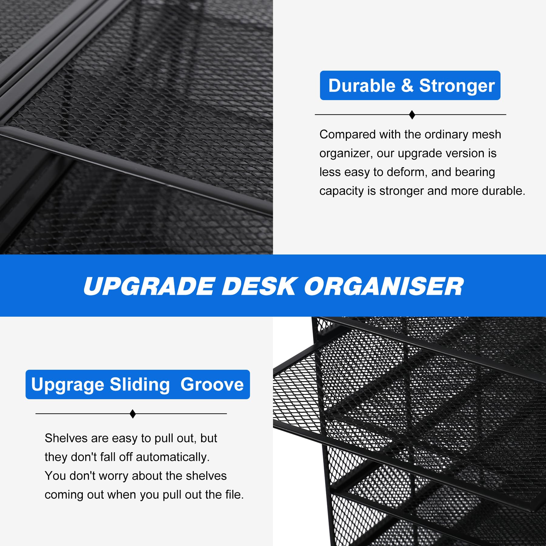 TQVAI Briefablage 13 Fächer Metall Dokumentenablage A4 Schreibtisch Organizer 7 Tier Papierablage Ablage Zeitschriftensammler Zubehör Organizer für Büro Zuhause Schule, Schwarz