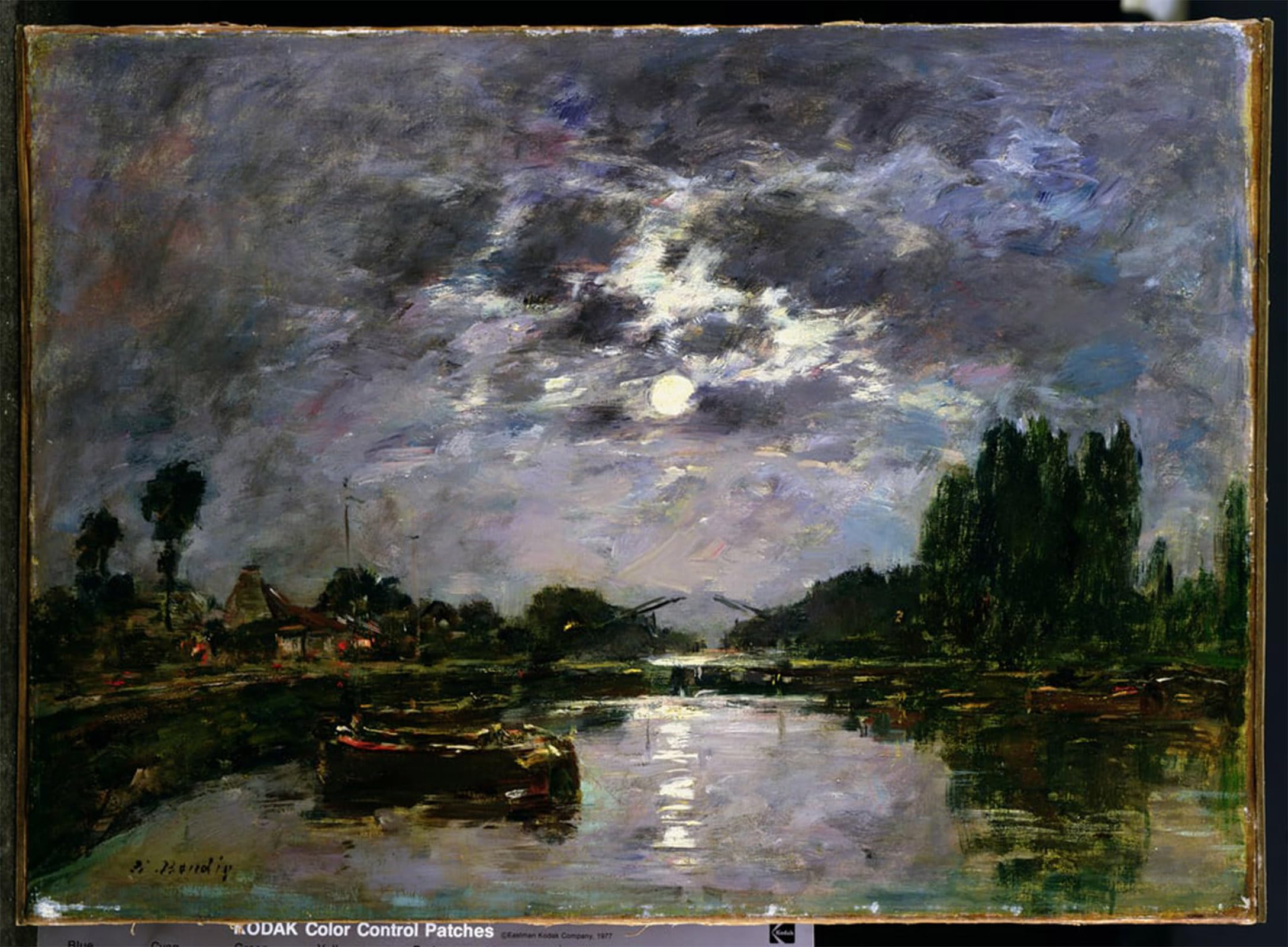 SERENDIPITP Vintage Wall Art Canvas Nordic Poster Canvas Print Picture the Effect of the Moon by Eugene Louis Boudin Wall Art Poster for Home Decor 60x90cm