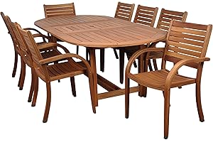 Amazonia Arizona 9 Piece Oval Outdoor Table Dining Set