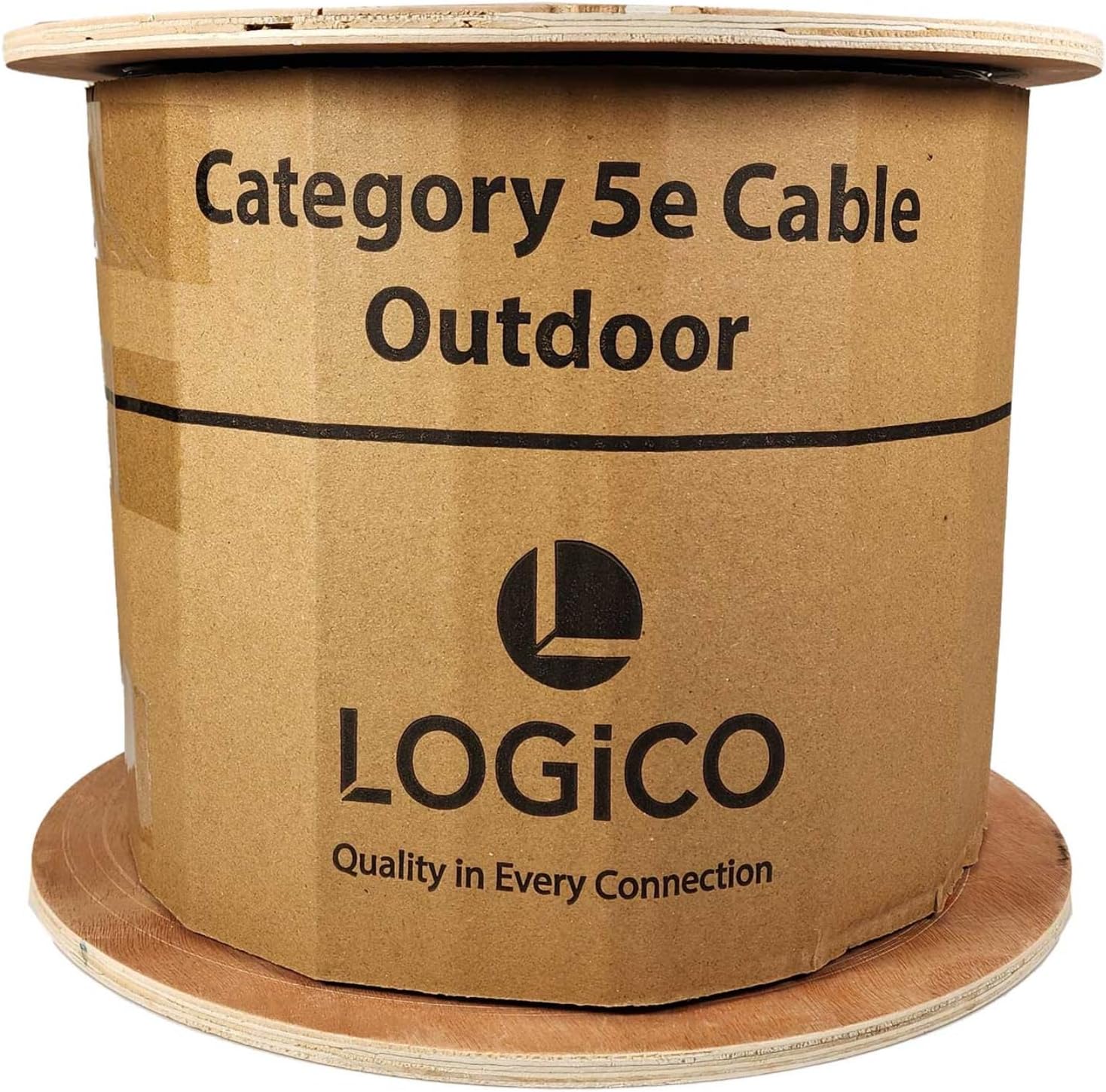 LOGICO Best Cat5e Shielded Cable 1000ft STP/FTP Ethernet Network Direct Burial CCA 24AWG