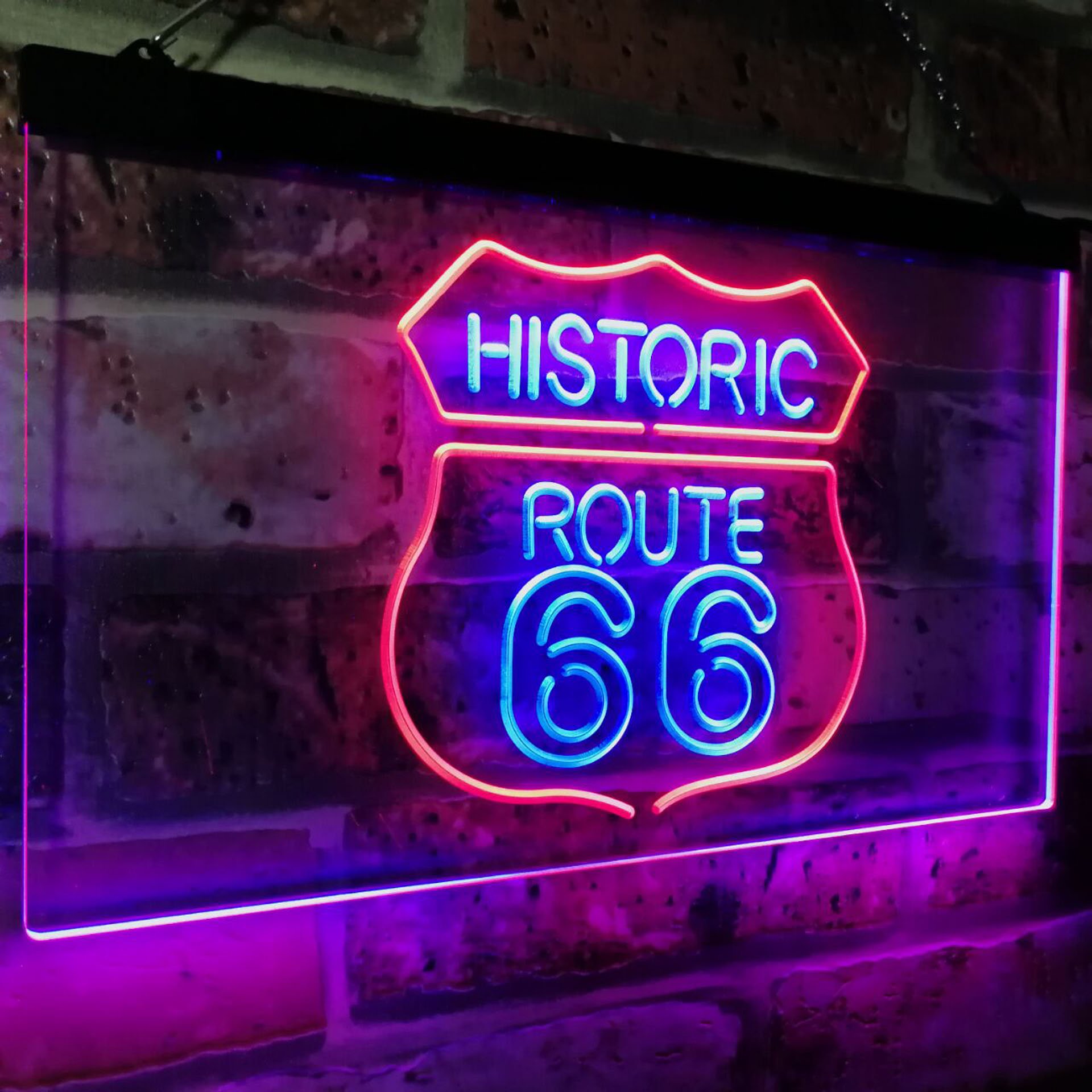 ルート66  伝説の国道 看板 ネオンLED パネル アメリカ USA ライト Amazon.co.jp: Route 66 Historic US The Mother Road Decoration Dual