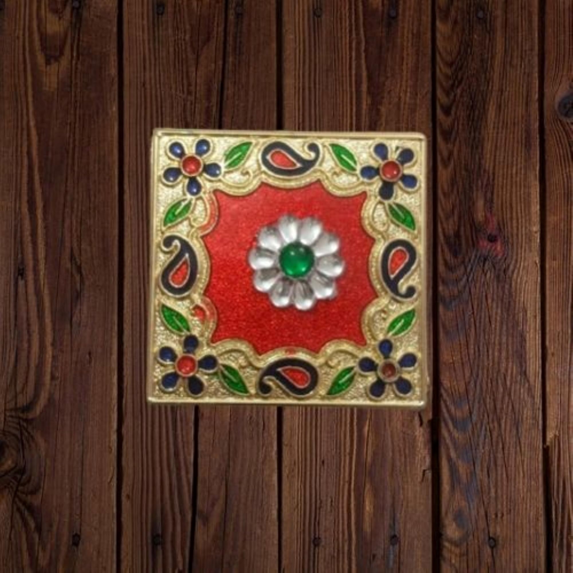 Meenakari Pooja Thali - Haldi Kumkum Holder -2