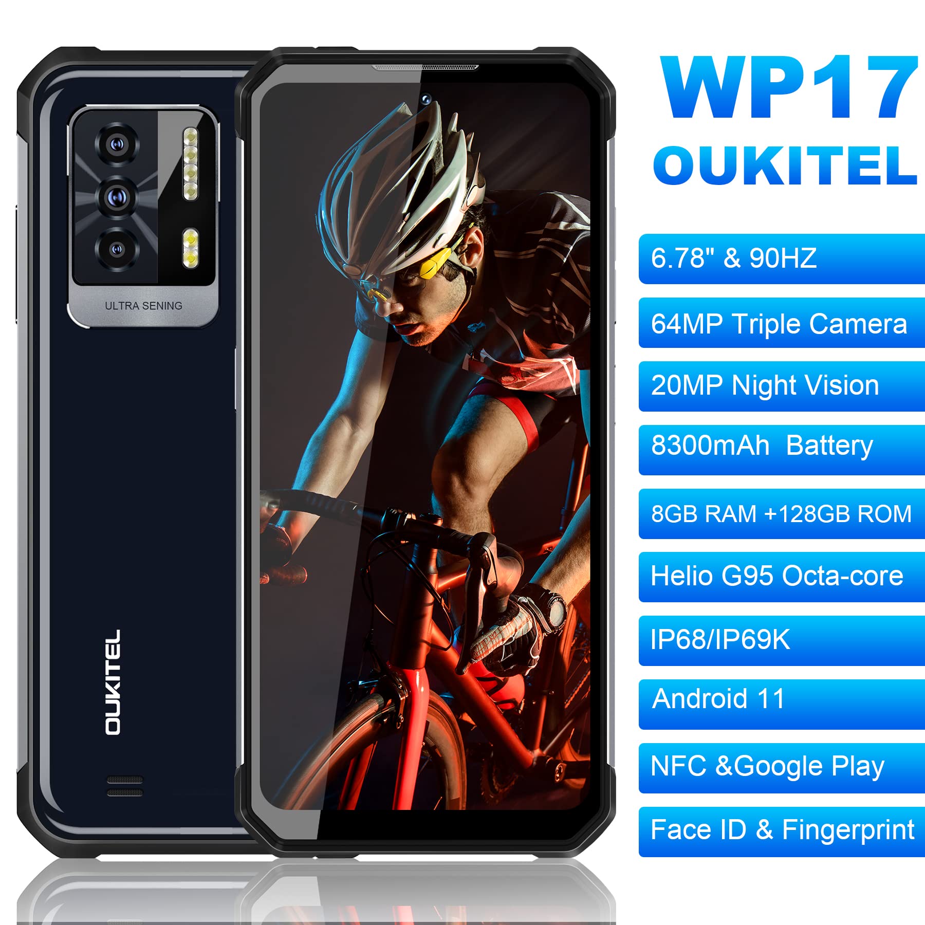OUKITEL WP17 Rugged Smartphone 8300 mAh Battery 64 MP Camera - Dettaglio