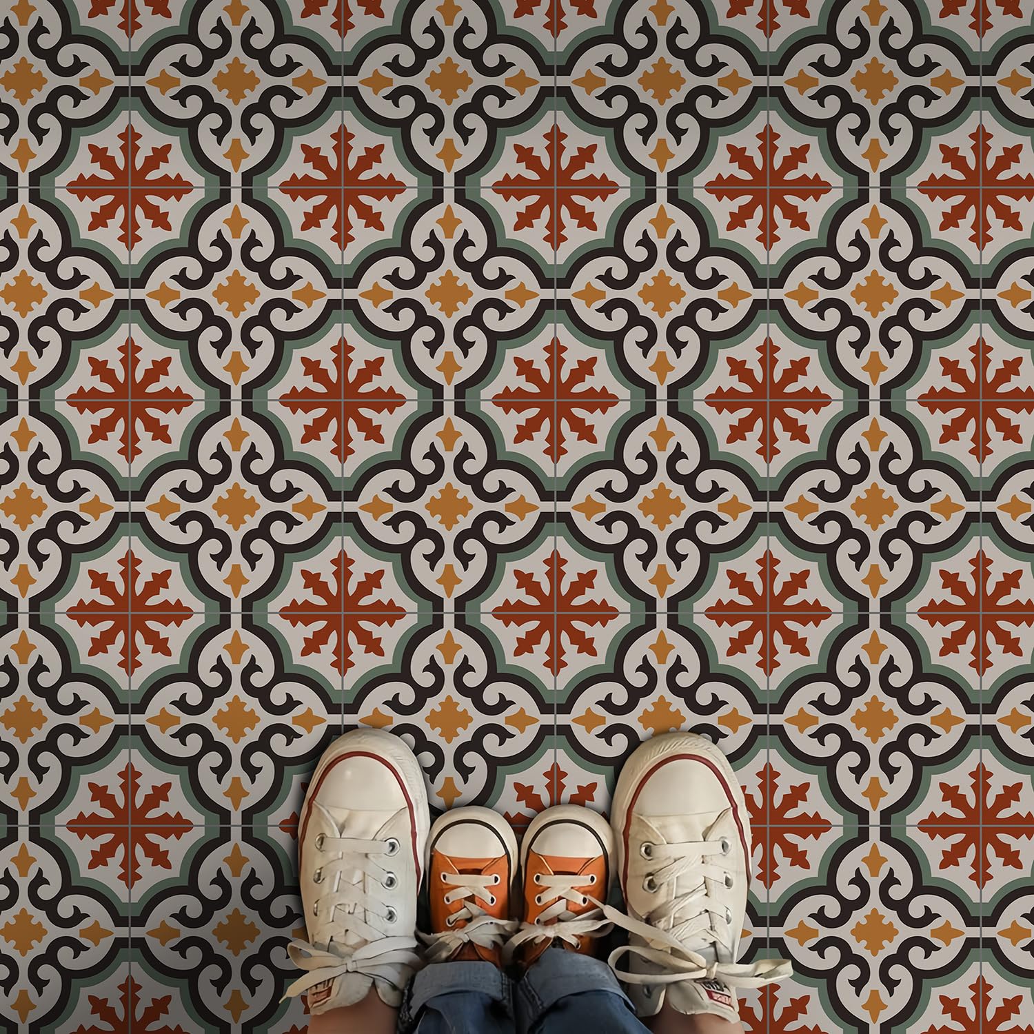 Vinyl Flooring Self Adhesive Floor Tiles Sticker Peel and Stick Vinyl Flooring Planks for Kitchen Living Room and Bathroom Floor