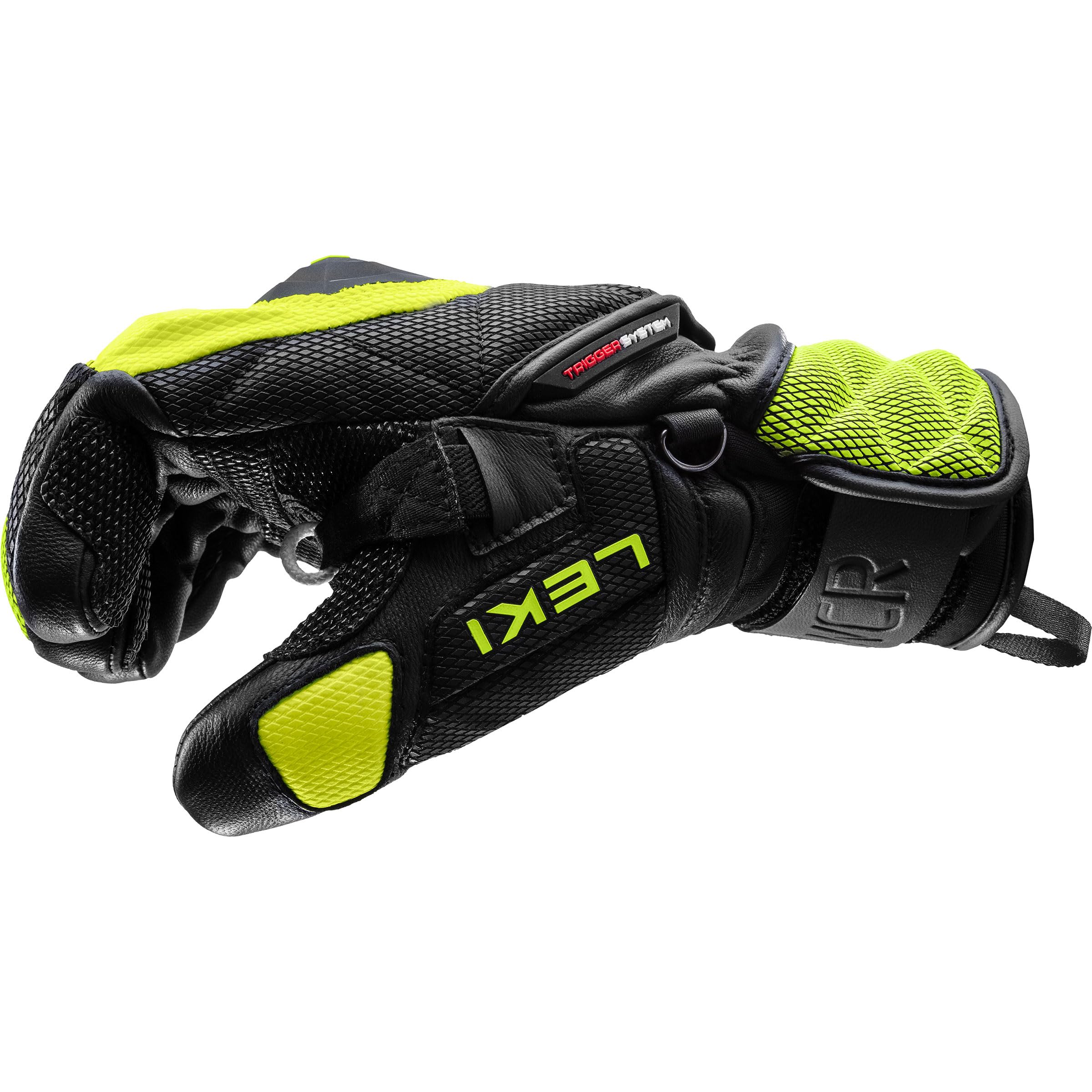LEKI Dziecięce rękawiczki WCR Venom 3D, Black-Ice Lemon, 5