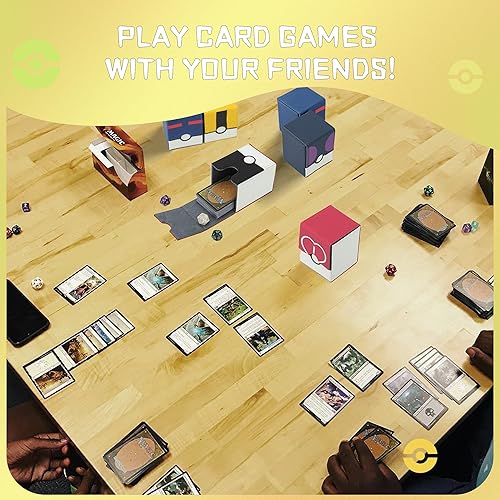 Miniatura 4 de Caja de cartas de piel sintética, se adapta a más de 100 tarjetas con funda, magnética, con cerradura, impermeable, Yugioh, MTG, CCG, almacenamiento