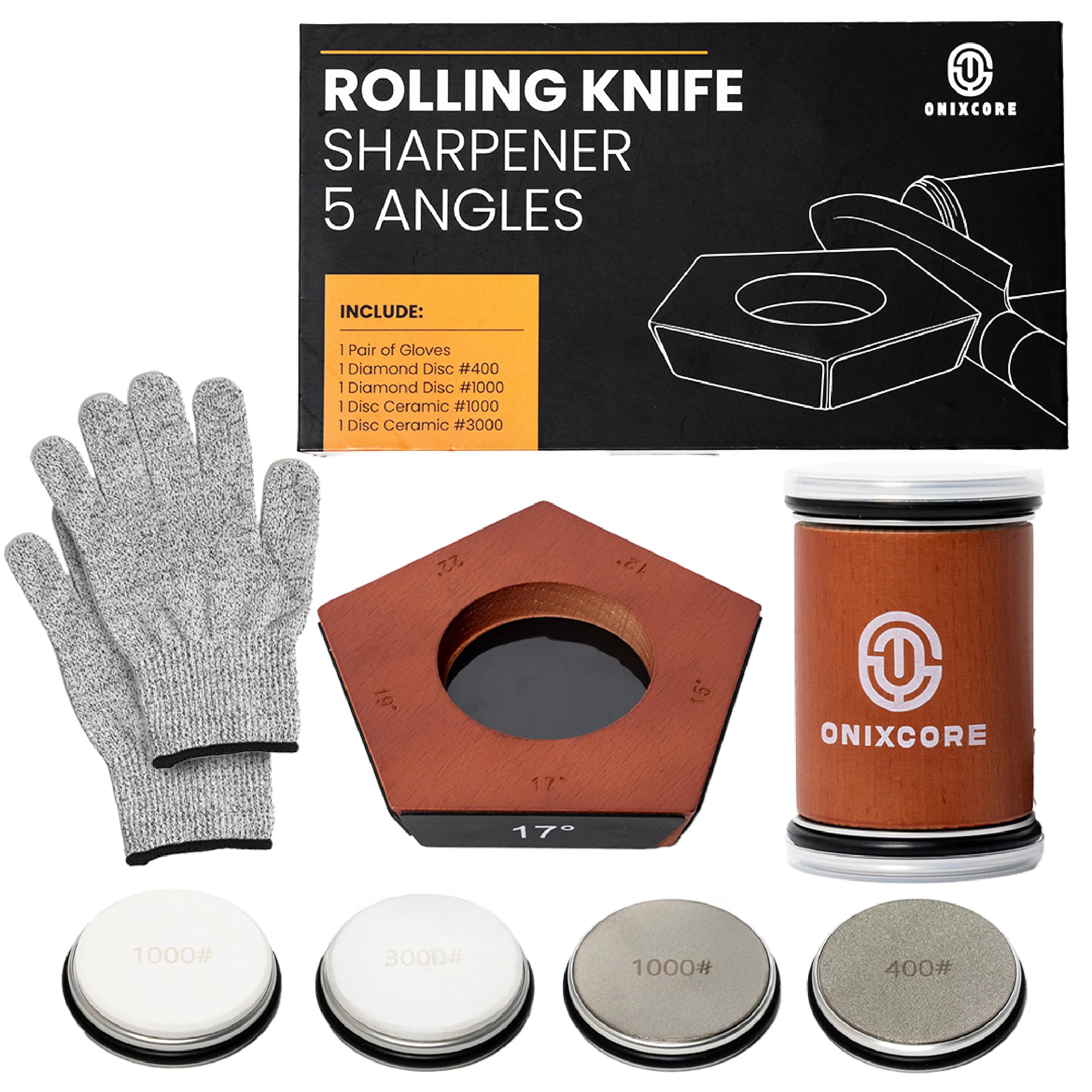 Rolling Knife Sharpener 5 Angles 12 15 17 19 22 - 5 Sided Rolling Knife Sharpener Extra Replacement
