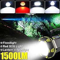 Vista 2 de Linterna LED para camping, linterna recargable, portátil, súper brillante, luz de emergencia al aire libre, lámpara de búsqueda impermeable