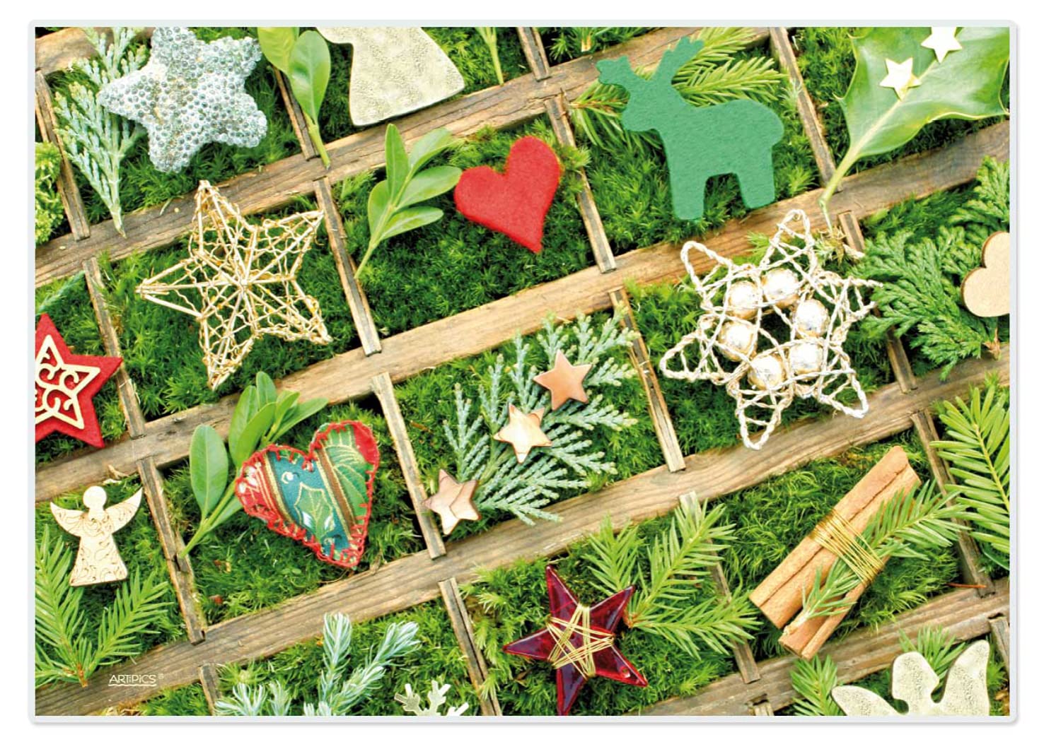 ARTIPICS TischkunstTable Mats Christmas Box Place Mats Washable Plastic Set of 4