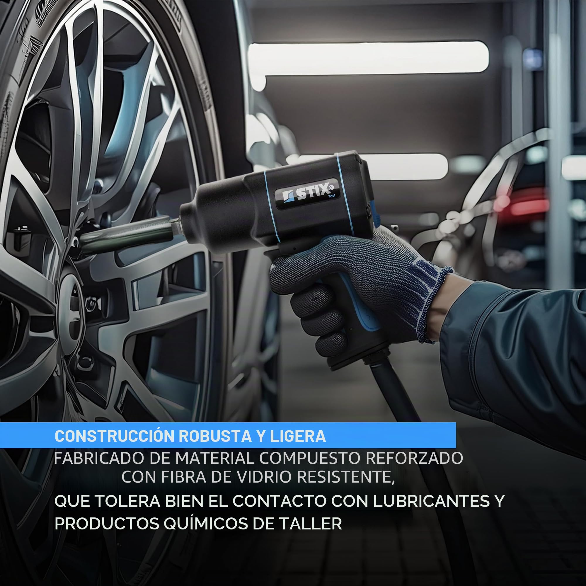 Stix Automotive Equipment Llave de impacto neumática 1/2" - Llave de Impacto de Aire 1700Nm - conexión de aire 1/4" - llave neumática
