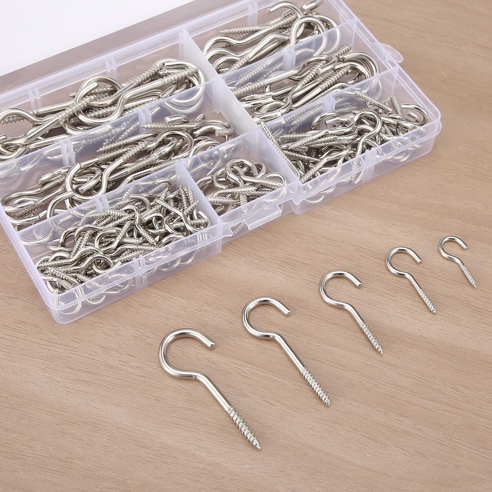 185 Ganci a Vite per Muro e Soffitto, i per Lampadari, per Scope da Muro, Ganci Muro, Ganci da Muro, Gancio Soffitto, Gancio Lampadario, a Vite Multiuso 5 Taglie