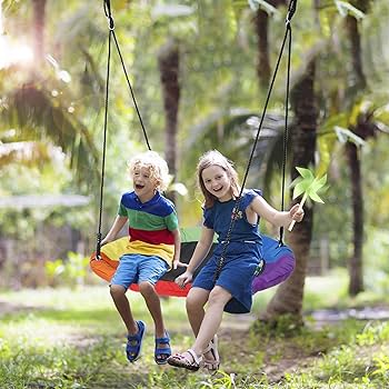 Amazon.com: ZENY Kids Playground Saucer Swing Set for