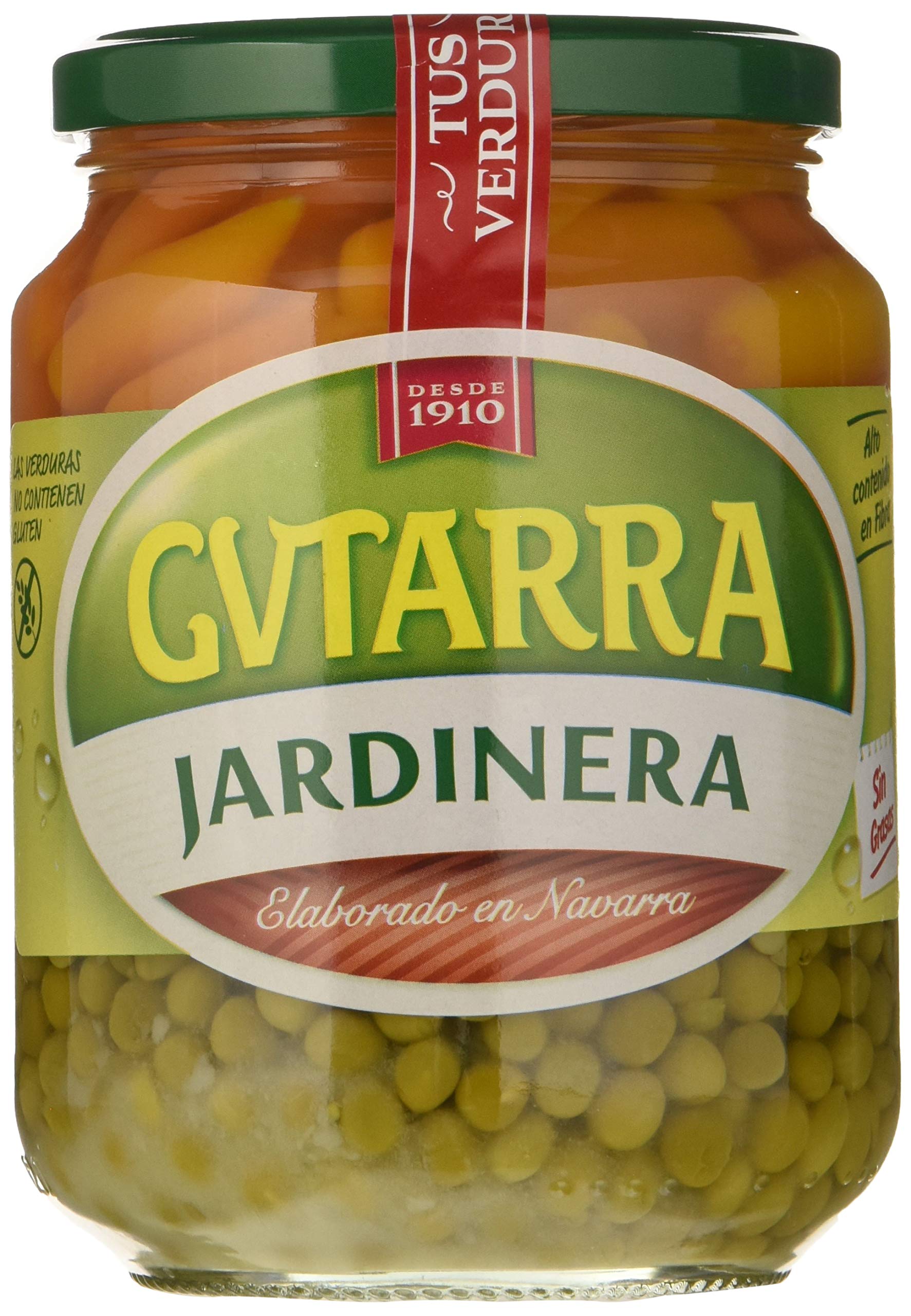 Gvtarra Jardinera Guisante, Zanahoria y Patata Verdura - Paquete de 6 x 425 gr - Total: 2550 gr