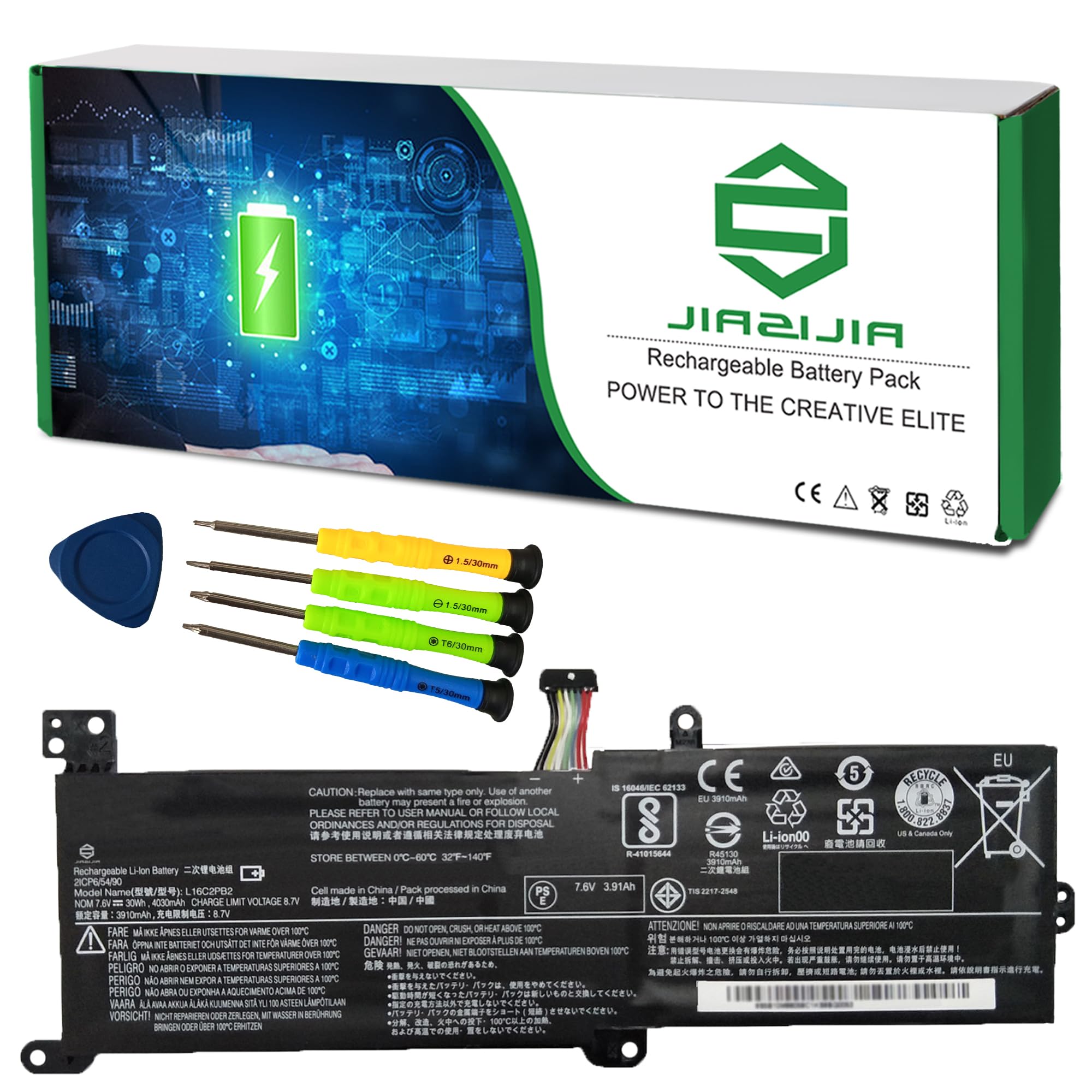 L16C2PB2 Battery Replacement for Lenovo IdeaPad 3 15.6 inch 3-15ADA05 Model 81W10094US Series L16M2PB1 L16M2PB2 L16M2PB3 L16L2PB1 L16L2PB2 L16L2PB3 L16S2PB1 L16C2PB1 7.6V 30Wh