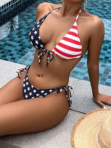 Miniatura 2 de Conjunto de bikini de dos piezas con tanga sexy triangular, traje de baño de dos piezas para mujer