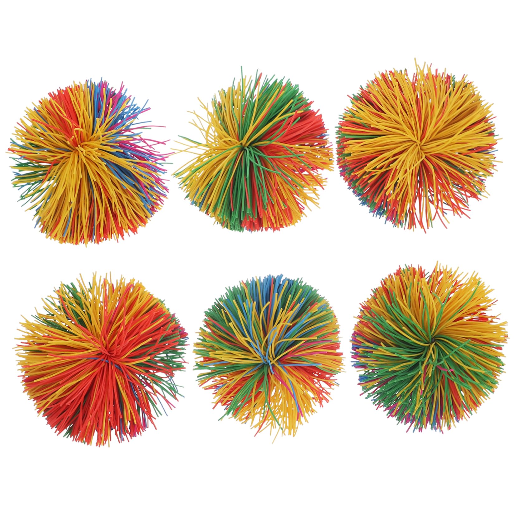 CLISPEED 6pcs Colorful Silicone Sensory Fidgets Balls for Stress Relief Soft Stretchy Pom Pom Lightweight and Fun Gift Random Colors Random Color